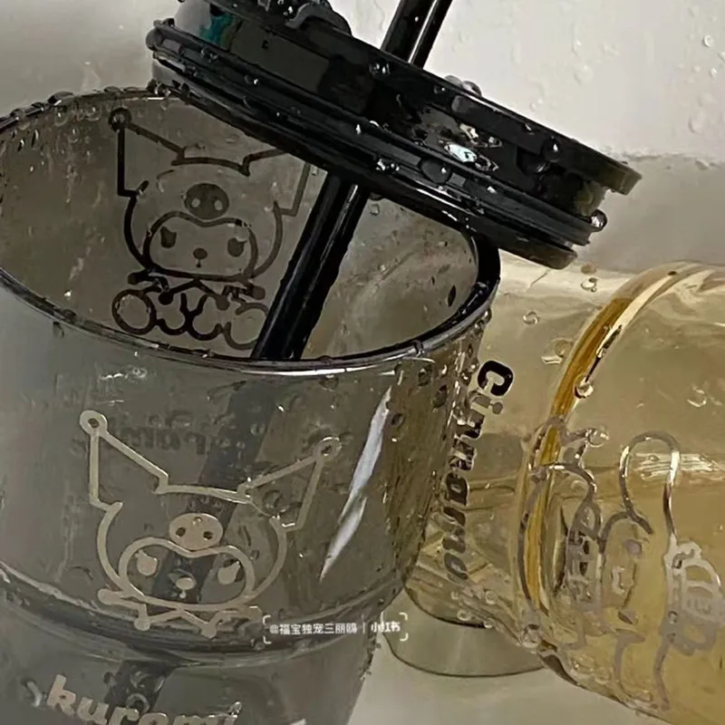 

2022 Новинка Sanrios Kuromi Cinnamoroll соломенная стеклянная аниме мультяшная портативная кофейная чашка домашняя чашка для питья с крышкой маленькая б...