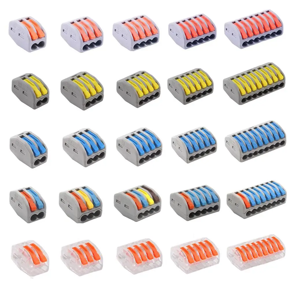 

1-10 Universal Electrician Fast Cable Wire Connector Terminal Electrico Block Compact Wiring Splicing Conector Eletrico Tool Set