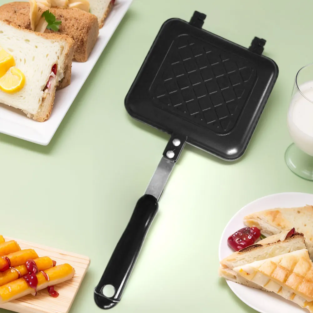 Двусторонний противень для изготовления сэндвичей антипригарная сковорода из