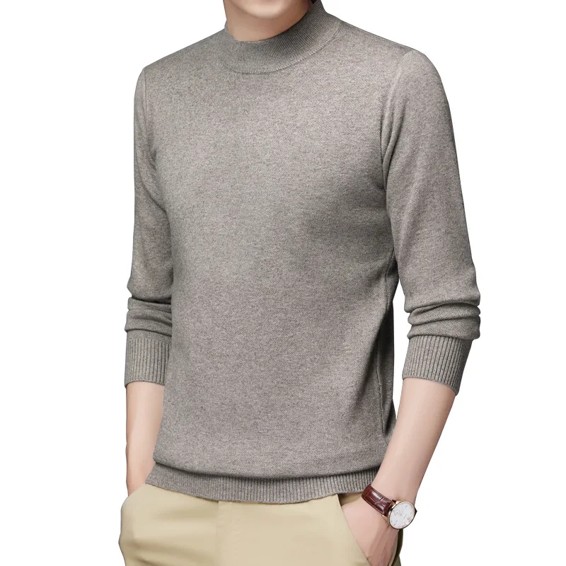 Sweater Men's Half High Collar Spring and Autumn New Trend Mid Collar Thickened Winter Bottoming Sweater Sweater Coat