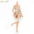 Высокая высшего качества Модные цветок с принтом куклы платья обтягивающая одежда платье для куклы ручной работы Одежда для кукол