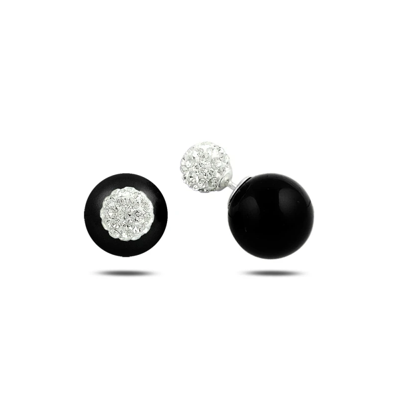 

Silver 925 Sterling Double Sided Crystal Stone Earrings