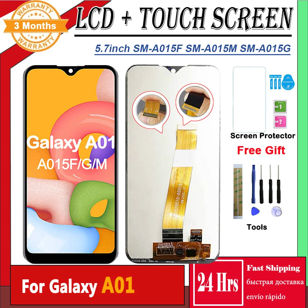 

ORIGINAL LCD For Samsung Galaxy A01 A015 A015F A015G A015M /DS 5.7" LCD Display Touch Screen Replacement Digitizer Assembly