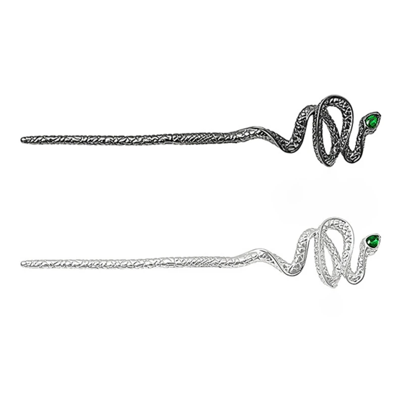 

Универсальная Серебристая черная заколка для волос в форме змеи Модная элегантная шпилька для волос