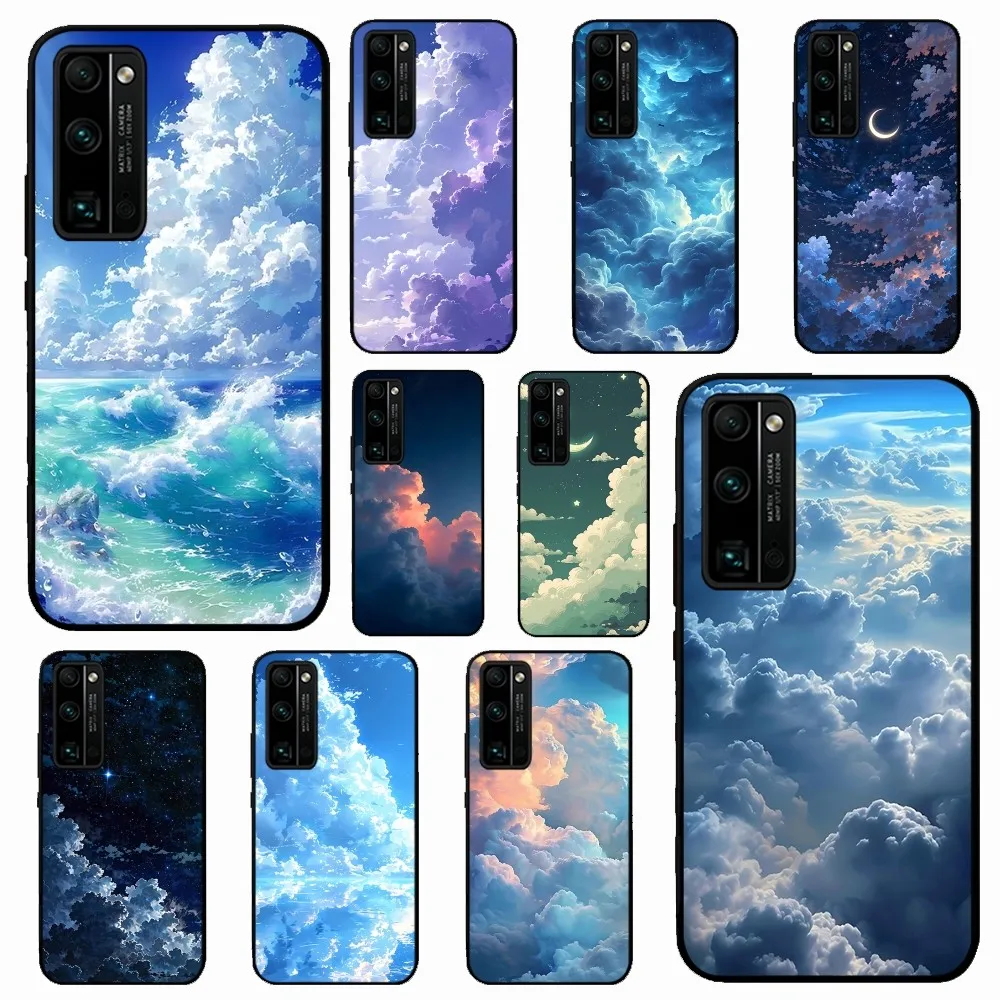 Простой чехол для телефона с рисунком облаков Huawei Honor 10 Lite 9 20 7A 9X 30 50 60 70 Pro Plus