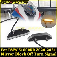 2pcs sport bike led front turn signal light mirror block off plate flush mount indicator for bmw s1000rr 2020 2022 plug play