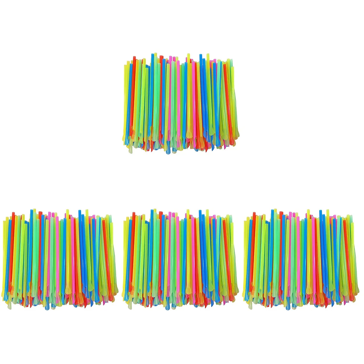 

600 pcs Milkshakes Spoons Colorful Drinks Straws 2 in 1 Drinking Straws for Party ( Mixed Color )
