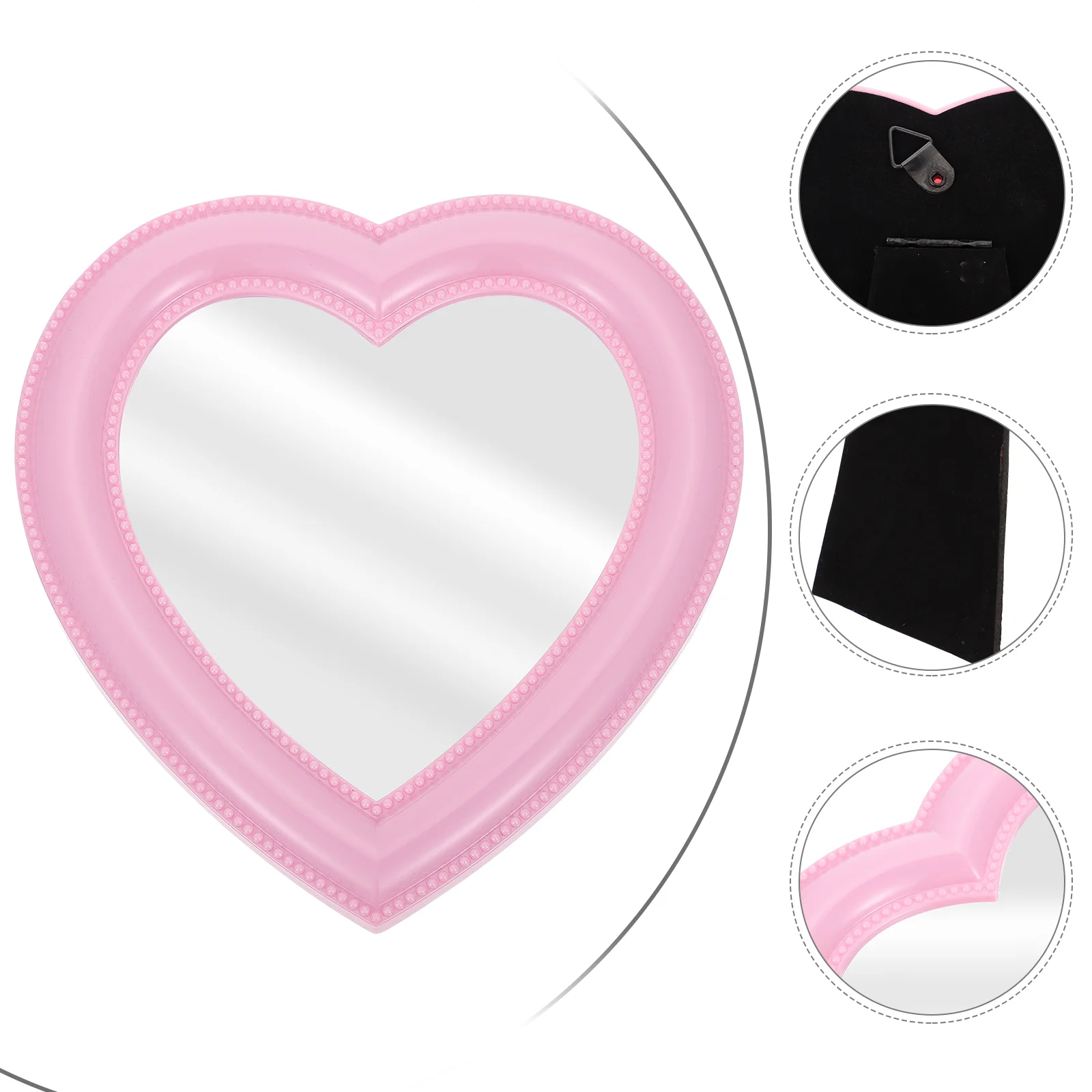

Mirror Heart Makeup Wall Tabletop Vanity Shaped Desktop Stand Table Mirrors Desk Hanging Dresser Travel Rotating Bedroom