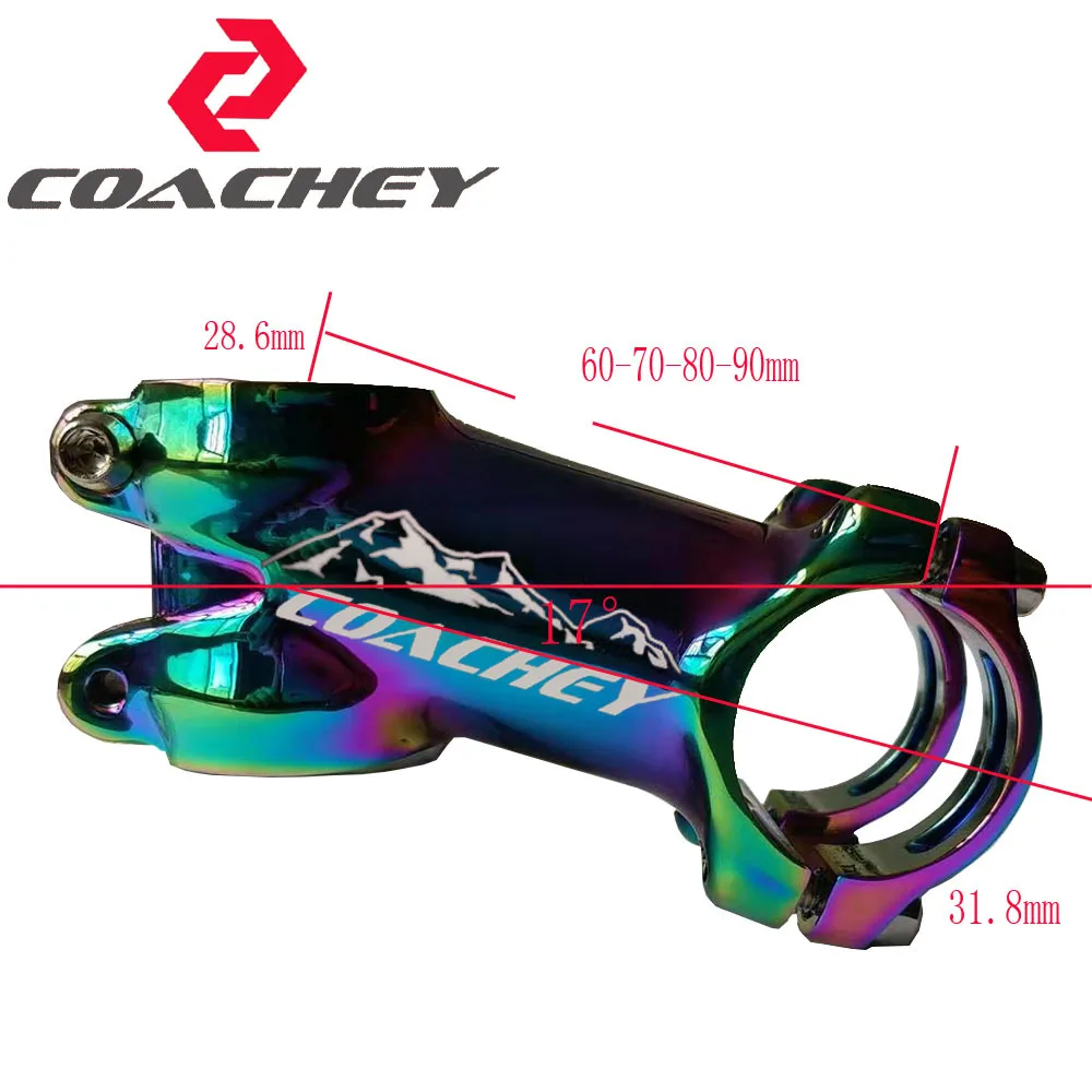 

Aluminum alloy stem bicycle riser Bike Stem 6 17 Degree MTB Road Moutain Aluminum Bicycle Stem 31.8mm80/90/100/110/120mm