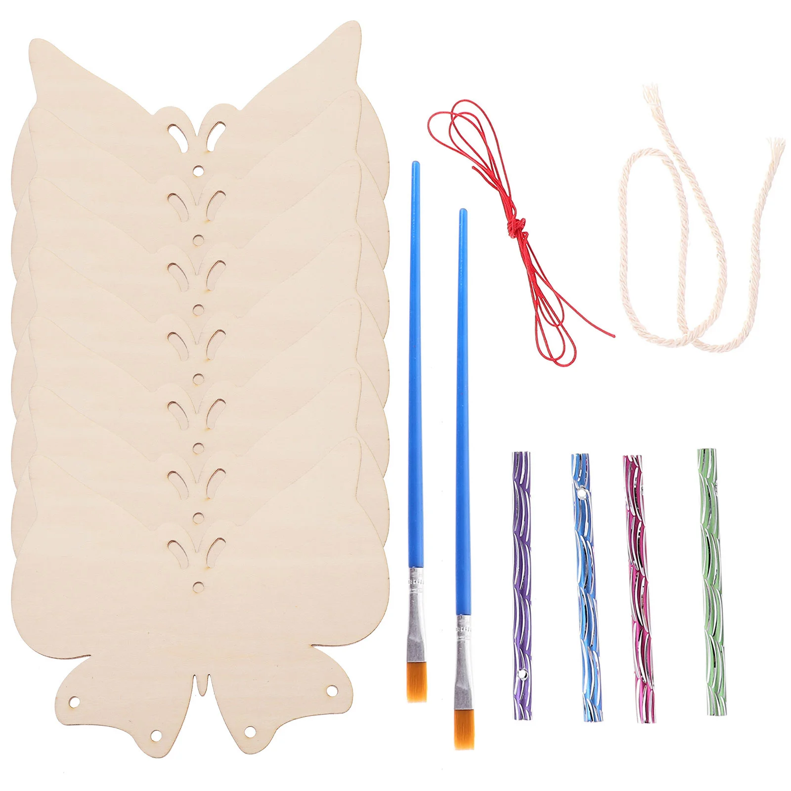 

DIY Wind Chime Bell Crafts Kids Outdoor Chimes Gifts Wooden Butterfly Child Toys