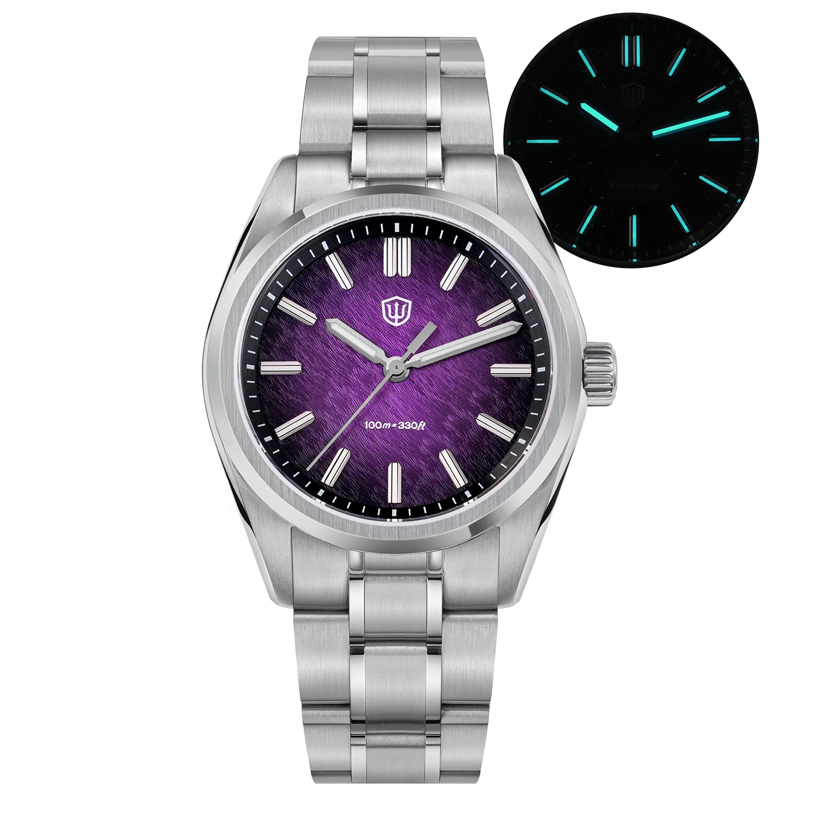Фото Watchdives WD0003B 36 мм кварцевые мужские часы VH31 Sweep Seconds Механизм Часы из нержавеющей стали Светящийся водонепроницаемый сапфир №2