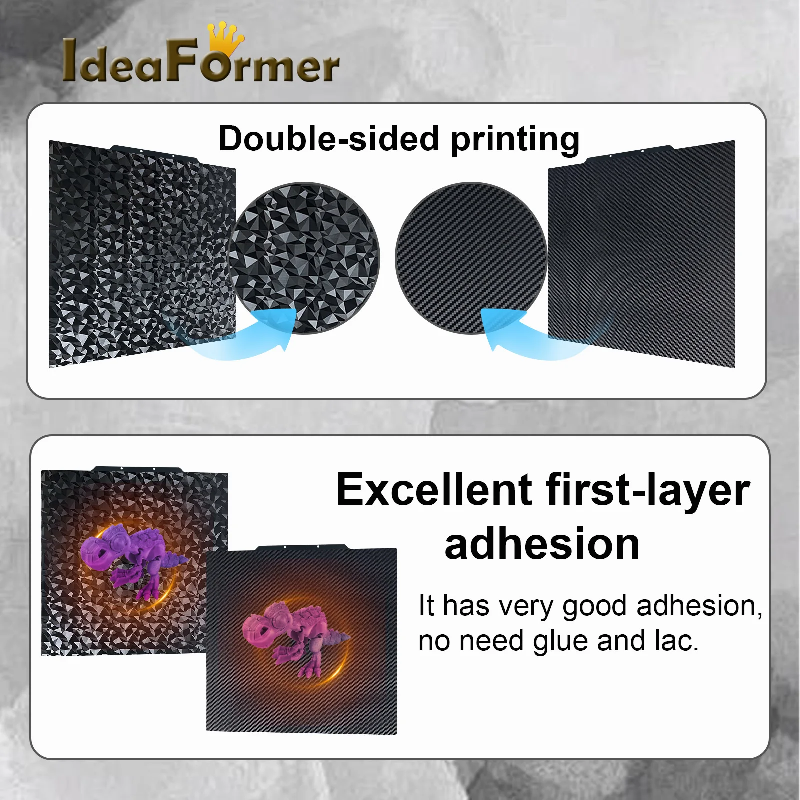 Усиленный тепловой стол PEI PEO PET для Anycubic kobra 2 Max 430x430 мм строительная пластина