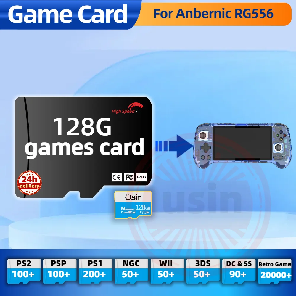 Игровая карта для Anbernic RG556 RG406V RGCUBE TF Ретро игры PS2 PSP PS1 Android портативная игровая