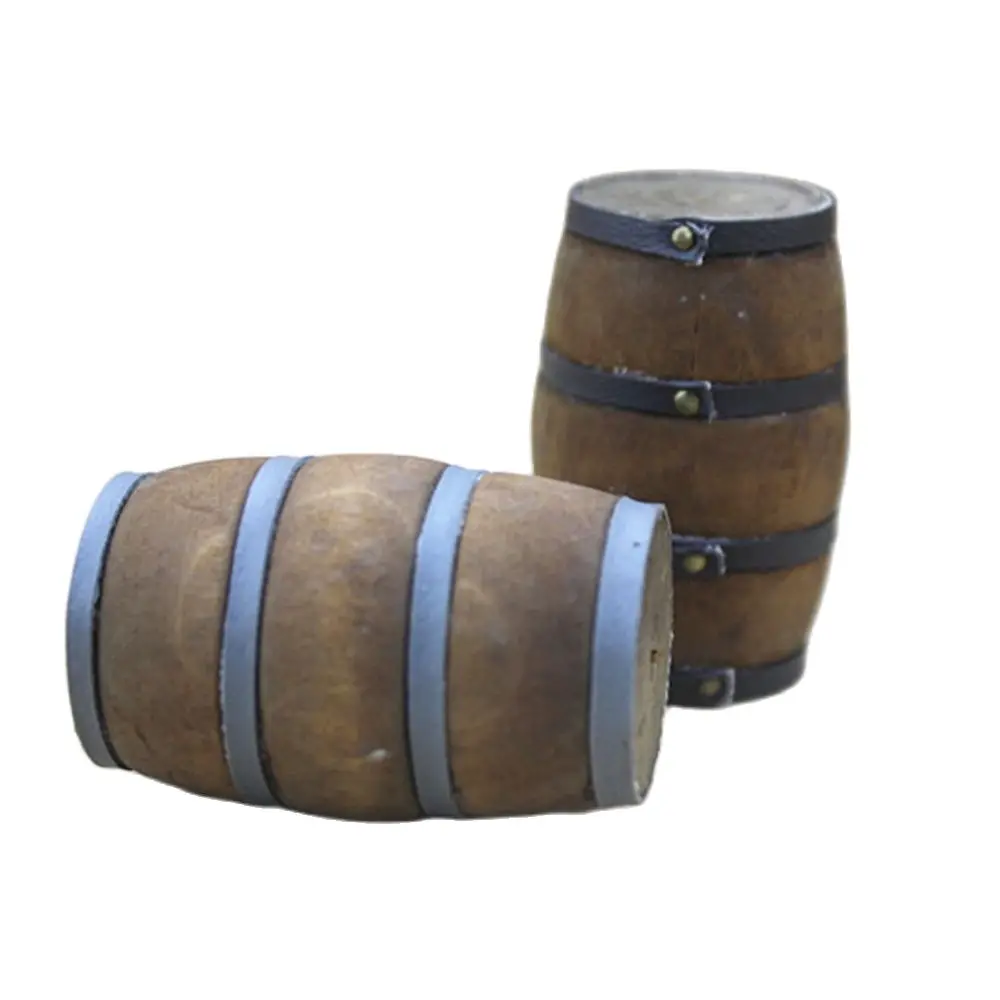 

1/12 Miniatures Mini Red Wine Barrel For DIY Miniature Building Kit Decoration Ornament