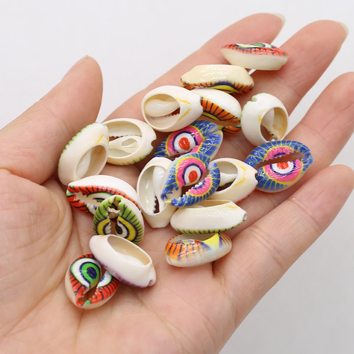 

5PC Natural Shell Beads Handmade Crafts Colorful Shell Evil Eye Charms For Jewelry Making Earrings Bracelet DIY Accessries