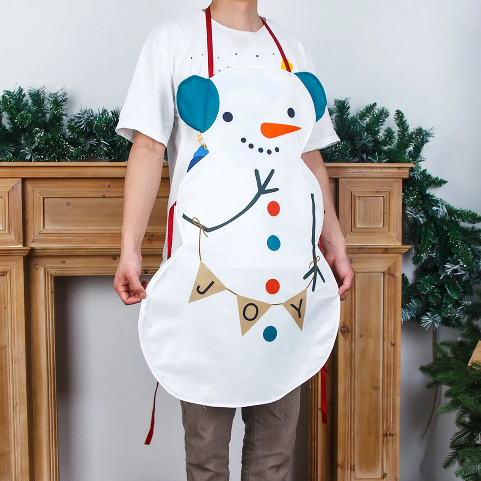 

Christmas Decorations Santa Bib Smock Waiter Adult Cartoon Christmas Apron Womens Half Apron Linen Apron for Boys 12-14