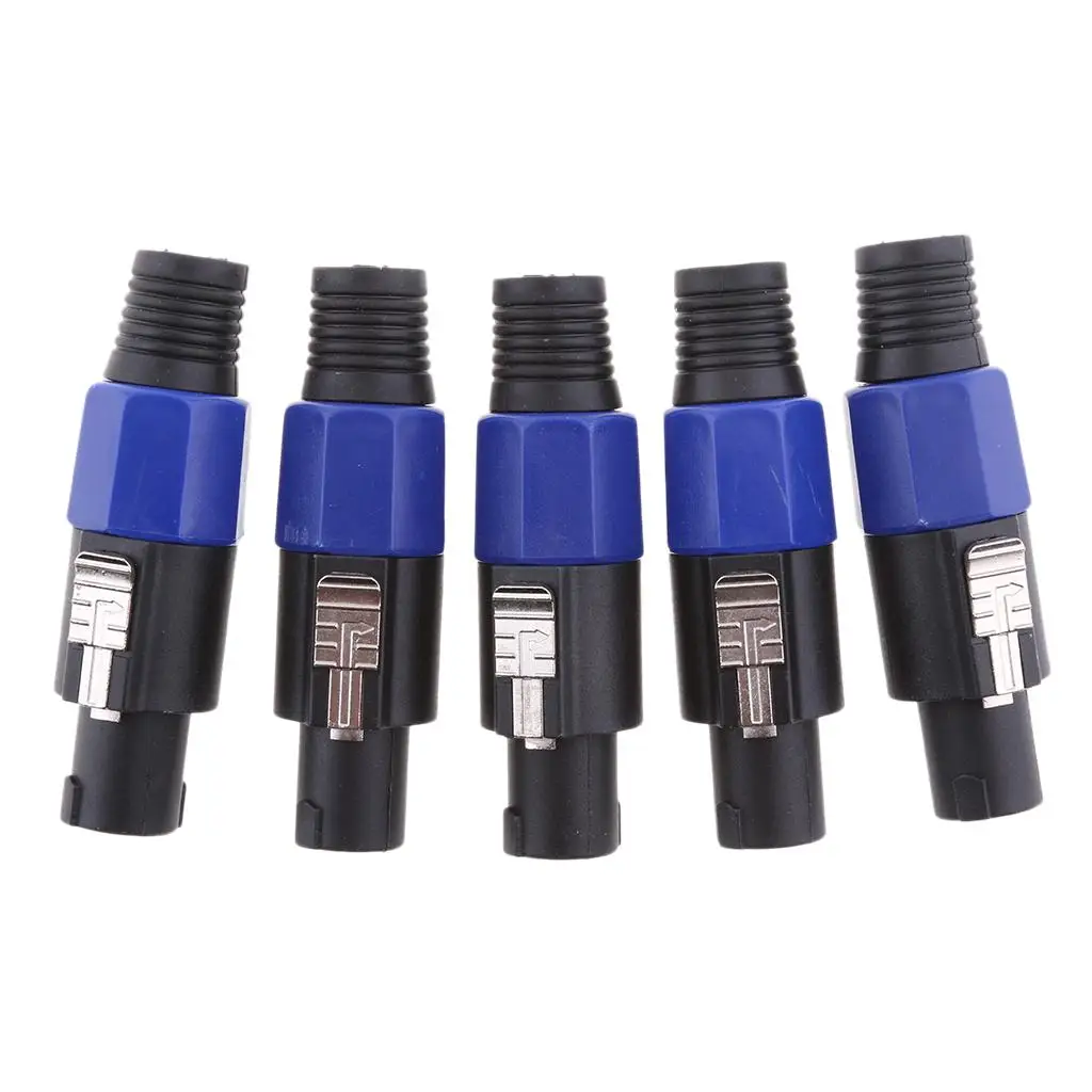 

5pcs 4 Pin Professional Loudspeaker Male Connector Audio Socket