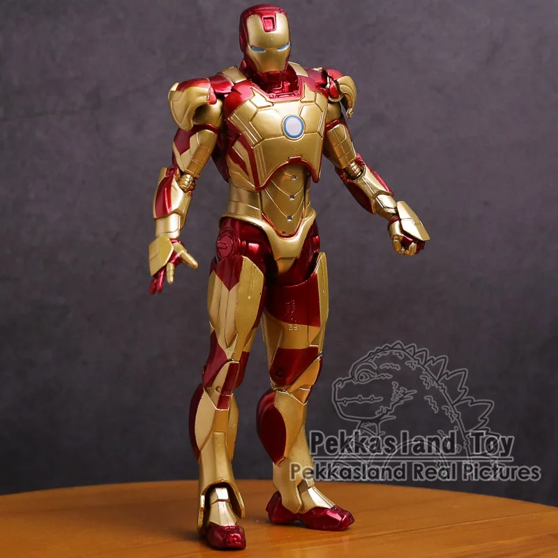 Figura de acción de Iron Man, modelo coleccionable de PVC, MK 42, Gold Iron Man