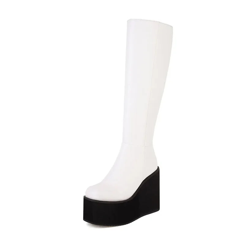 Новые Arden Furtado 2024 осенне-зимние сапоги до колена на танкетке с круглым носком