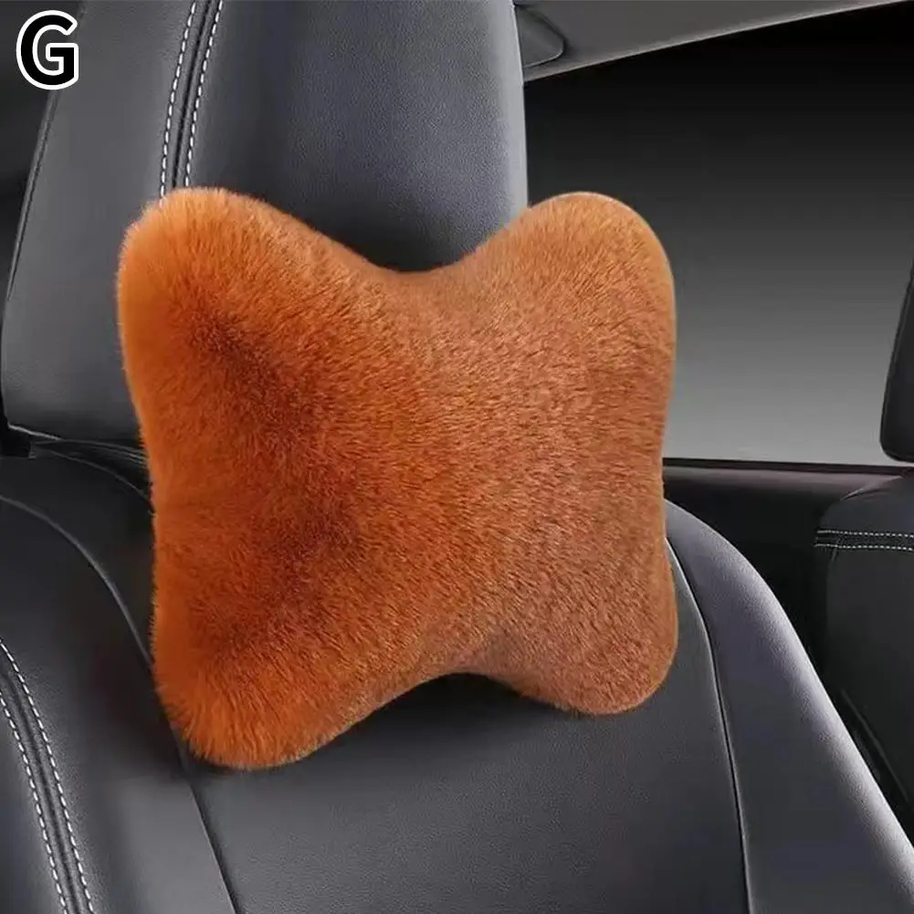 Зимняя подушка для автомобильного сиденья шеи плюшевый автомобильный