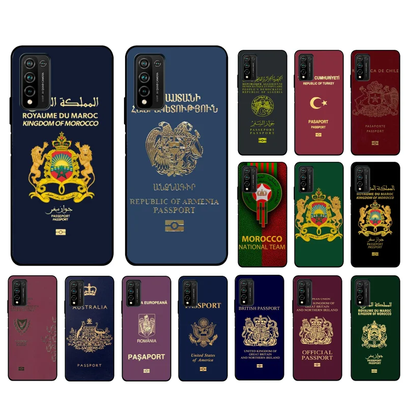 

Morocco Passport Phone Case for Huawei Honor 50 10X Lite 20 7A 7C 8X 9X Pro 9A 8A 8S 9S 10i 20S 20lite 7X 10 lite