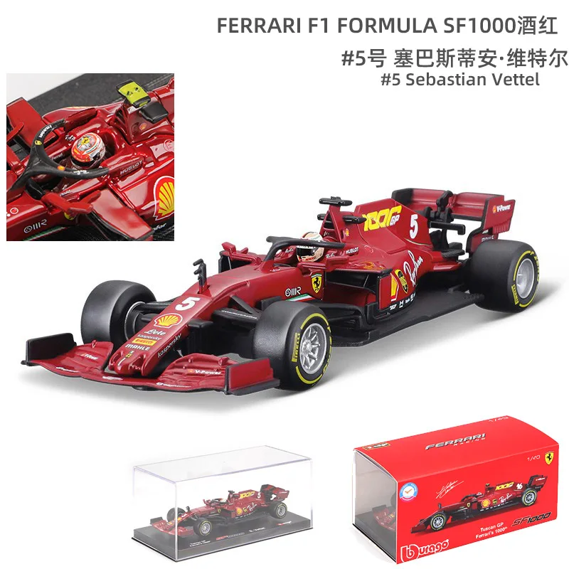 

Bburago 1:43 2020 Ferrari SF1000 #5 #16 F1 Formula One Team Alloy Racing Car Model Diecaste Model Simulation Collection Kids Toy