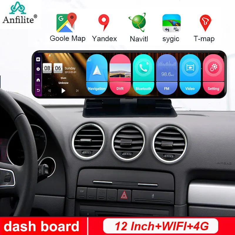12-дюймовый Android 8.1 Автомобильный видеорегистратор 4G Dash Camera 4 ГБ + 32 ГБ GPS-навигация 1080p HD Зеркало заднего вида Видеорегистратор Двойной объектив Приборная панель 12-дюймовый Android 8.1 Автомобильный видеорегистратор 4G Dash Camera 4 ГБ + 32 ГБ GPS-навигация 1080p HD Зеркало заднего вида Видеорегистратор Двойной объектив Приборная панель