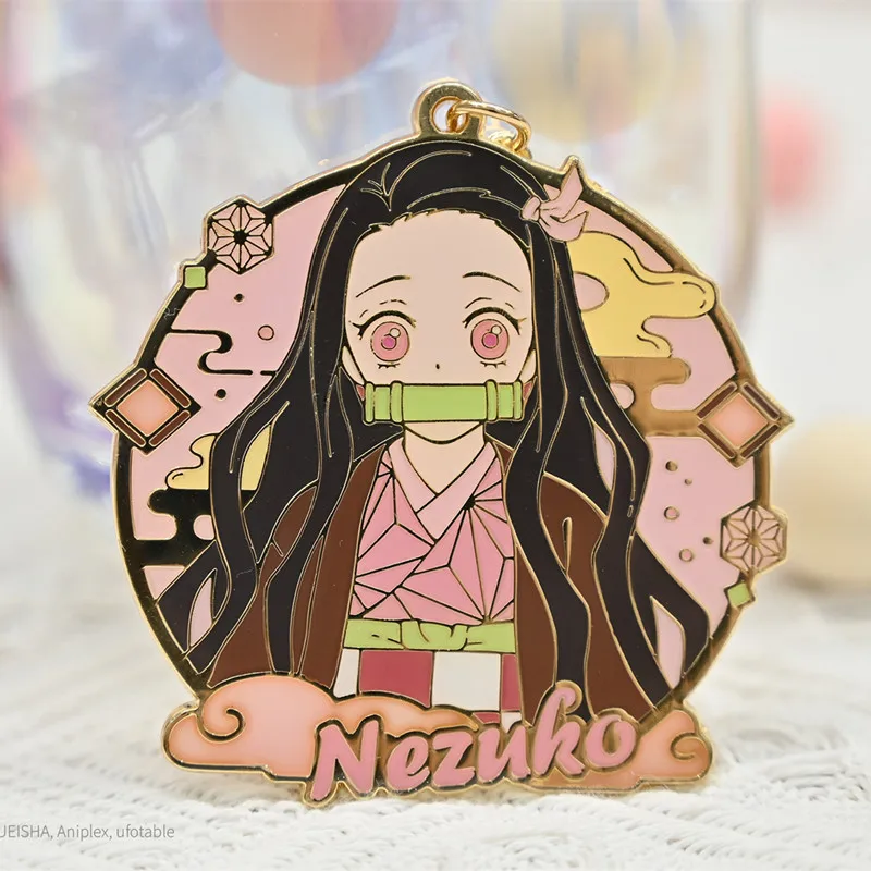 

Japanese Anime Game Demon Slayer kimetsu no yaiba Kamado Nezuko Kochou Shinobu Series metal Keychain Pendant Toy Fans Props Gift