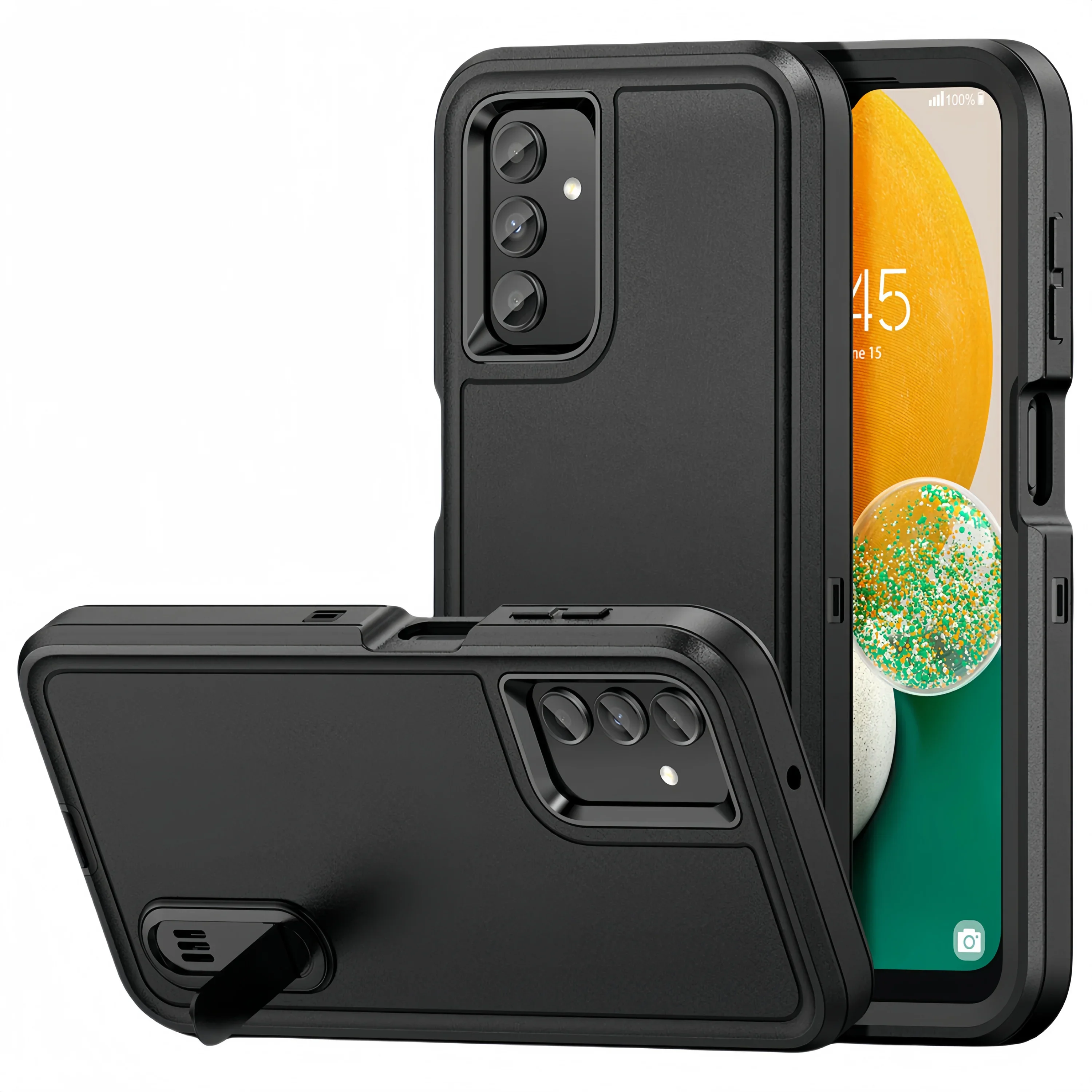 Для Samsung S24 Жесткий трехслойный чехол для Galaxy S23 FE S22 Ultra Plus Аксессуары с подставкой