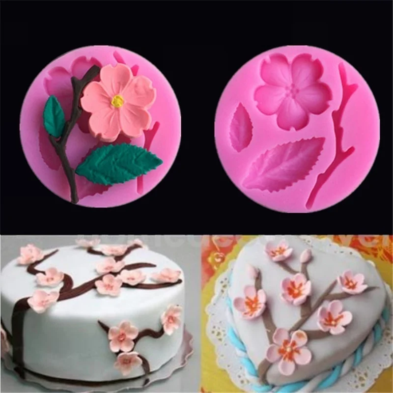 

1PC Candy Mould Peach Blossom Shape Fondant Molds Cake Stencils Kitchen DIY Tools Random Color