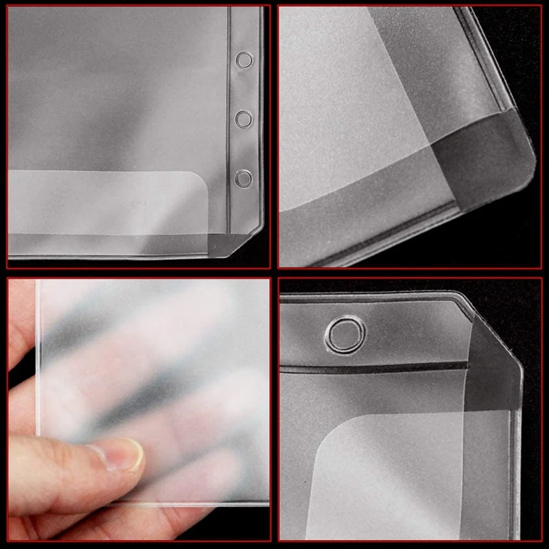 A6 Binder Pocket Notebook Refill Filler Organizer Business Card Sleeves Pages Cash Envelope Bill Pouch Loose Leaf Bag