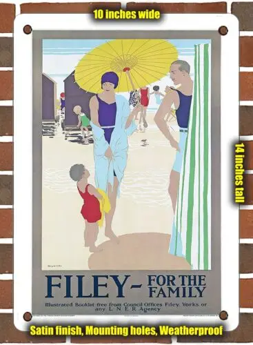 Металлический знак-1925 Filey для семьи LNER - 10x14 дюймов