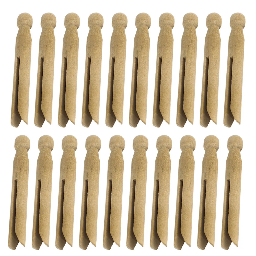 

20 Pcs Wood Card Clip Holder Clothesline Clothespins Nails Accessories Laundry Clips Bag Utility Clamps Drying Fastener