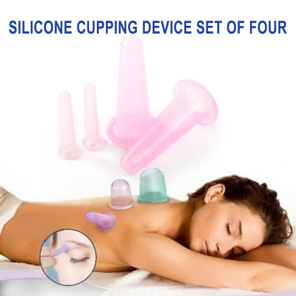 

Набор силиконовых банок для массажа 2 чашечки для лица и 2 мини чашечки для лица массаж тела помощник для ухода за кожей массаж для лица шеи с...