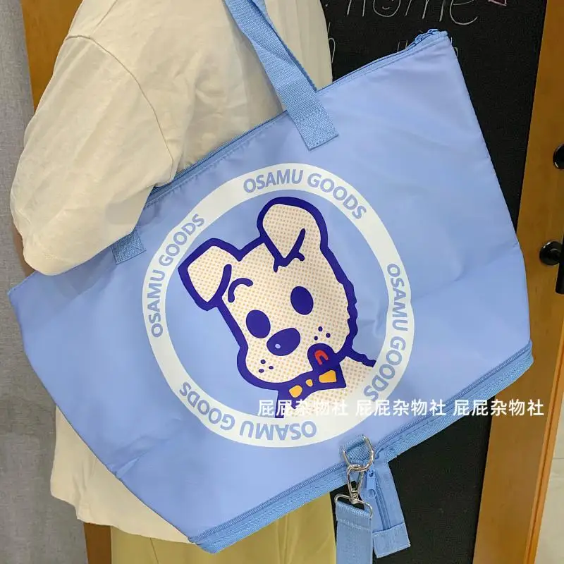 

Милая мультяшная сумка Осаму для товаров, портативная изоляционная сумка на одно плечо, вместительная сумка для покупок для кемпинга и пикника, удобная сумка для хранения