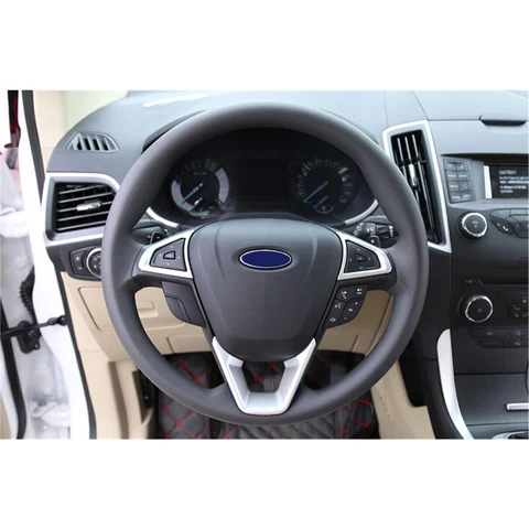 Декоративная рамка рулевого колеса автомобиля, подходит для Ford Mondeo Fusion 2020 2019 2018 2017 2016 2015 2014 2013, серебристый ABS