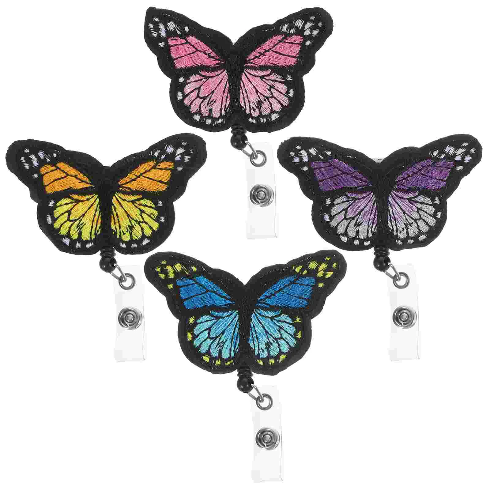 

Cabilock Butterfly Badge Clips Cute Badge Reel Retractable Id Cards Badge Holder