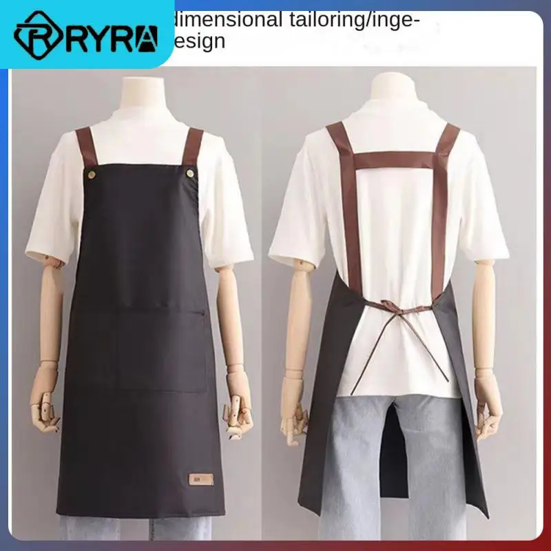 

Pvc Dining Waist Waterproof Oil-proof Womens Summer Apron Anti-oil Dirty Large-capacity Pocket Storage 1pcs Apron Average Size