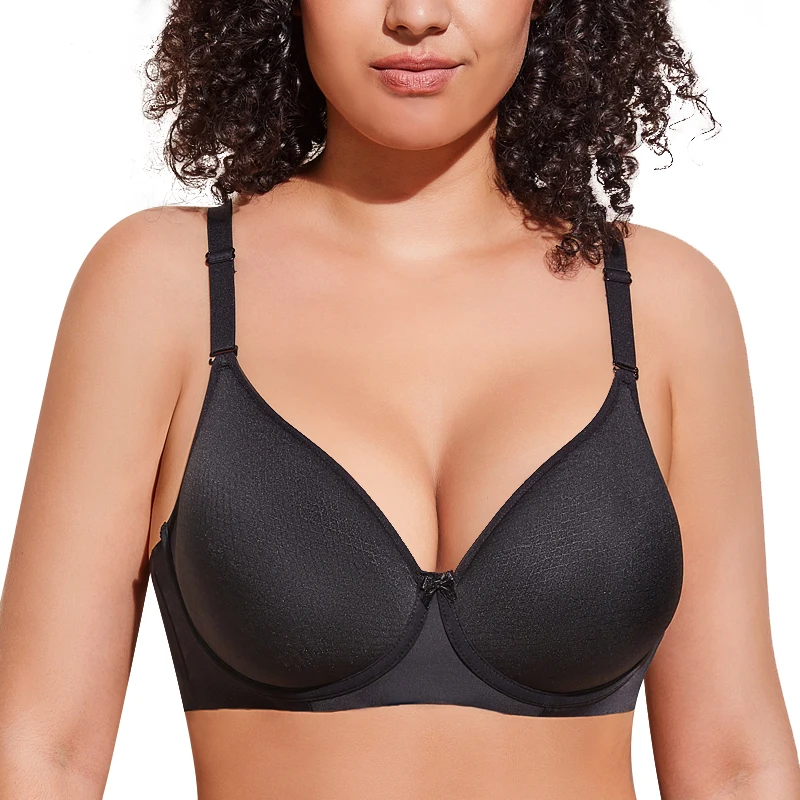 

FallSweet Full Coverage Plus Size Bra Women Smooth Minimizer Bras Underwire Lingerie Non Padded