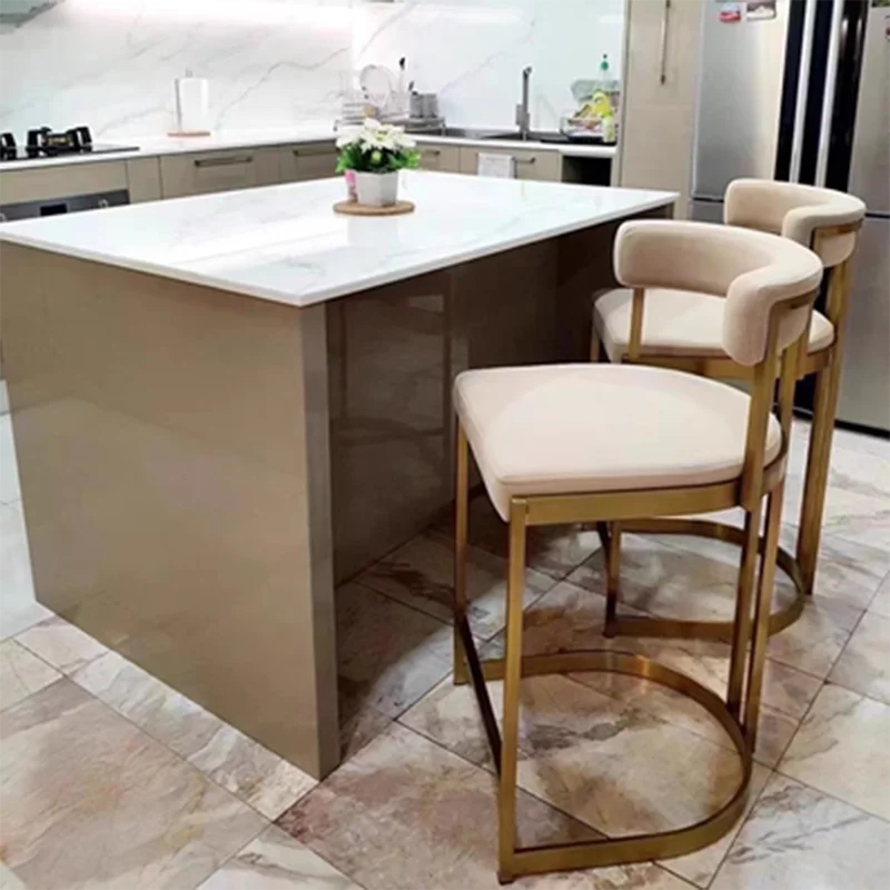 

Luxury High Chairs Kitchen Bar Counter Stool Nordic Metal Retro Chair Office Lazy Sofa Bedroom Meubles De Salon Furniture XFFL