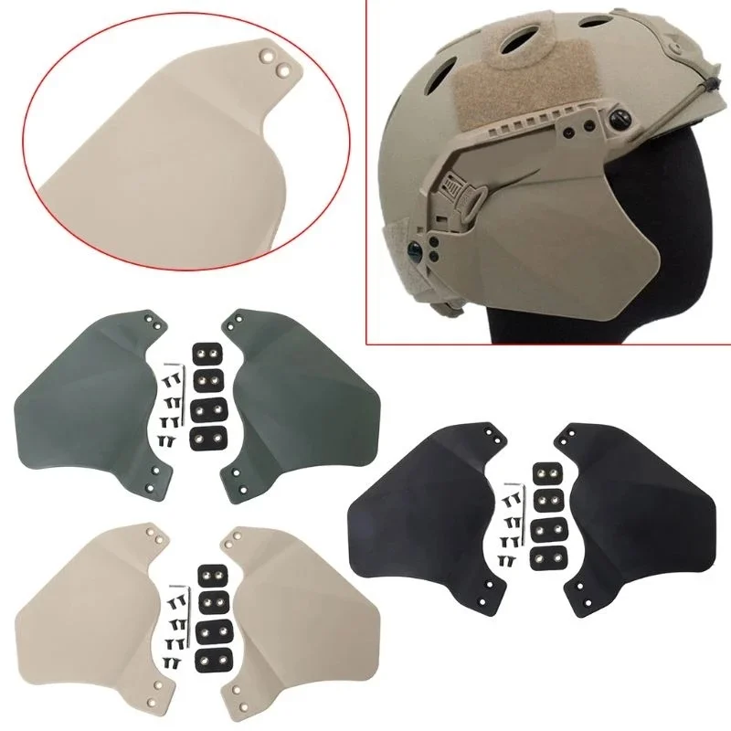 

1 Pair Helmet Guard Tactical Tackle Outdoor Hunting Protective Safety Side Cover Airsoft Military Ears Head Protection Accessory