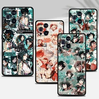 game genshin impact for oppo gt master find x5 x3 realme 9 8 6 c3 c21y pro lite a53s a9 2020 black phone case cover shell capa