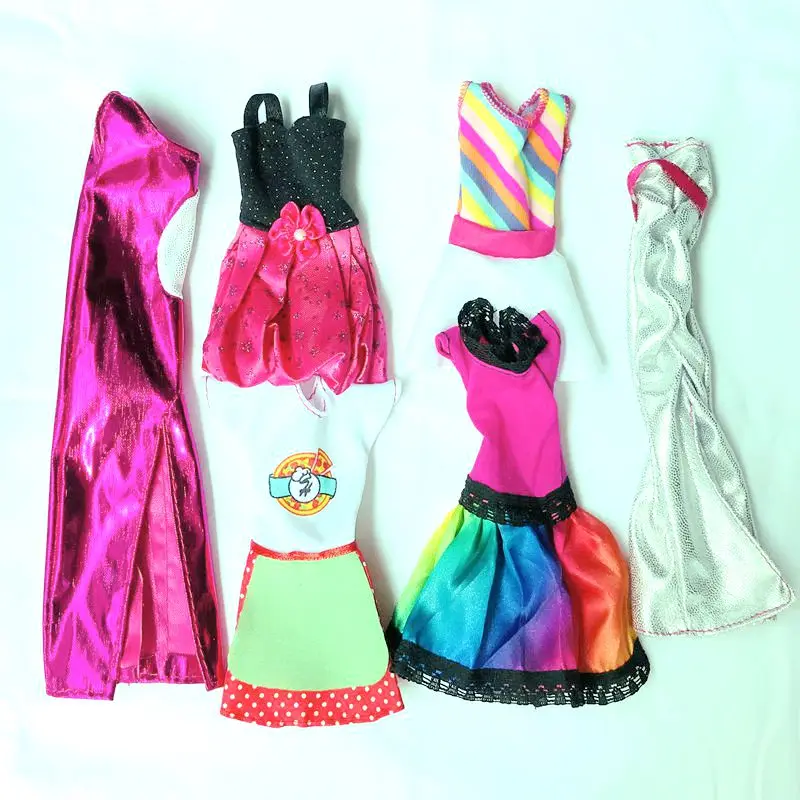 

Новое поступление, модная кукольная одежда, 6 стилей/партия, Аксессуары для мини-кукол, наряд, платье для куклы «сделай сам», одежда, рождеств...