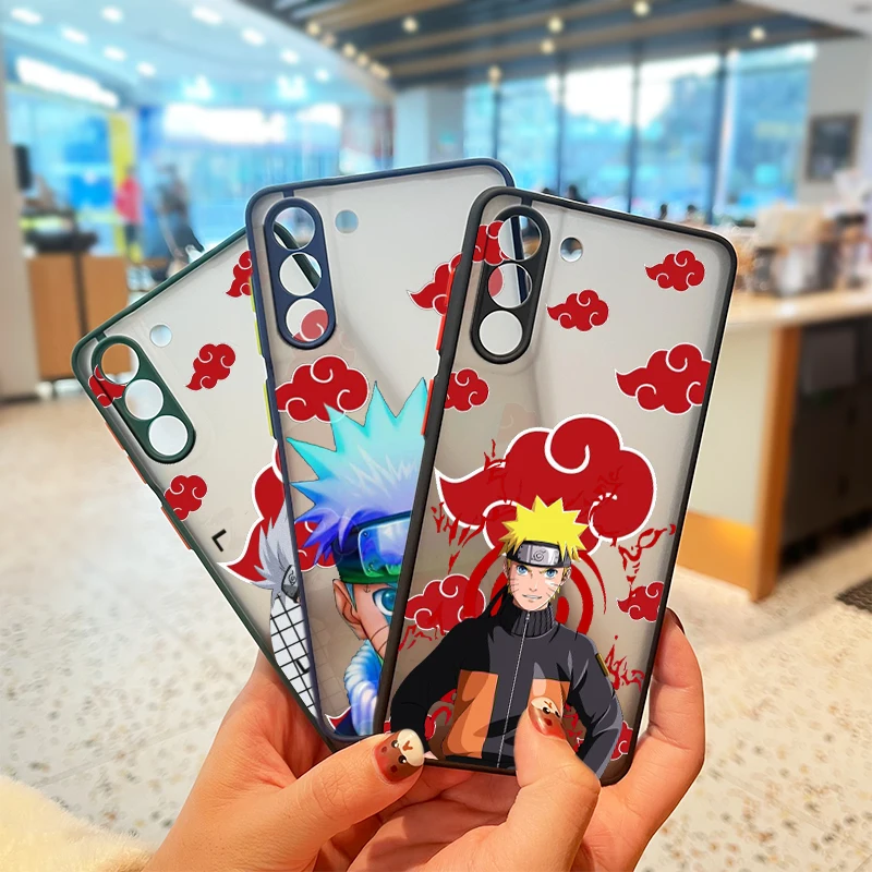

Anime Naruto Cloud Art For Samsung Galaxy S22 S21 S20 FE Ultra S10 S9 S8 Plus A52 5G Frosted Translucent Soft Phone Case