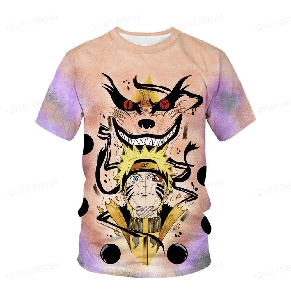 

Summer Naruto T-shirt Children's Street Wear Round Neck Short Sleeve 3d T-shirt Top Funny Cartoon Boy Naruto Kakashi T-shirt