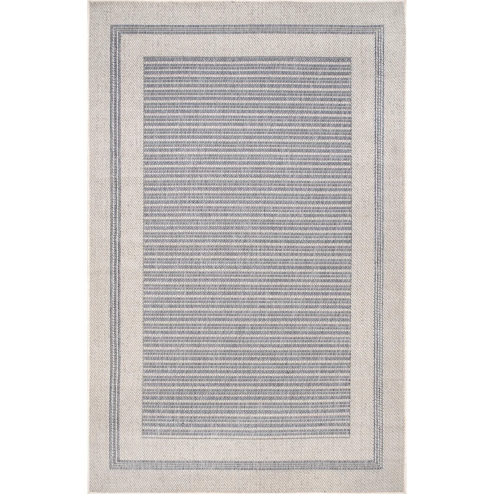 

nuLOOM Charter Bordered Solid Indoor/Outdoor Area Rug, 8' x 10', Light Gray