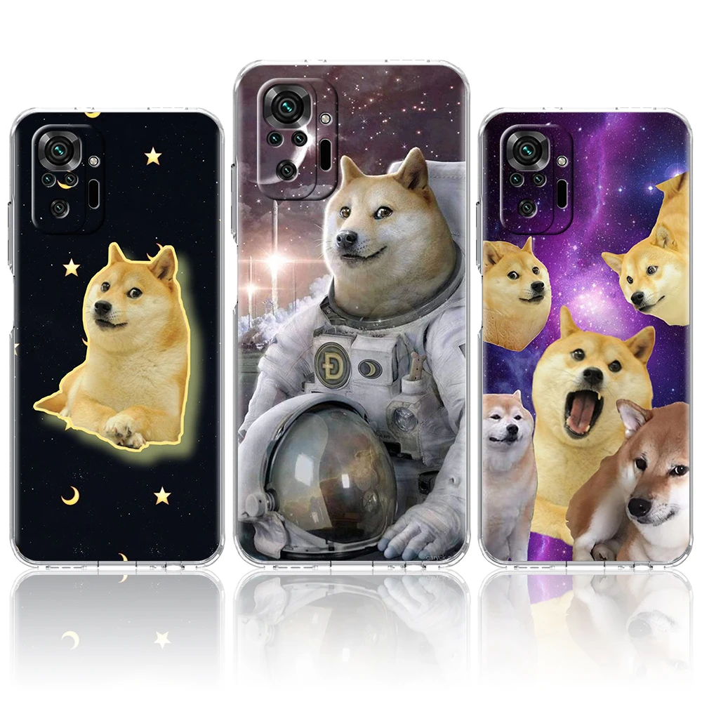 

Cheems Doge Transparent Phone Case Cover for Redmi Note 11 11T 10S 8A 9A 9C 7 8 9 10 K40 4G Plus Pro 4G Soft Shell Fundas Coque