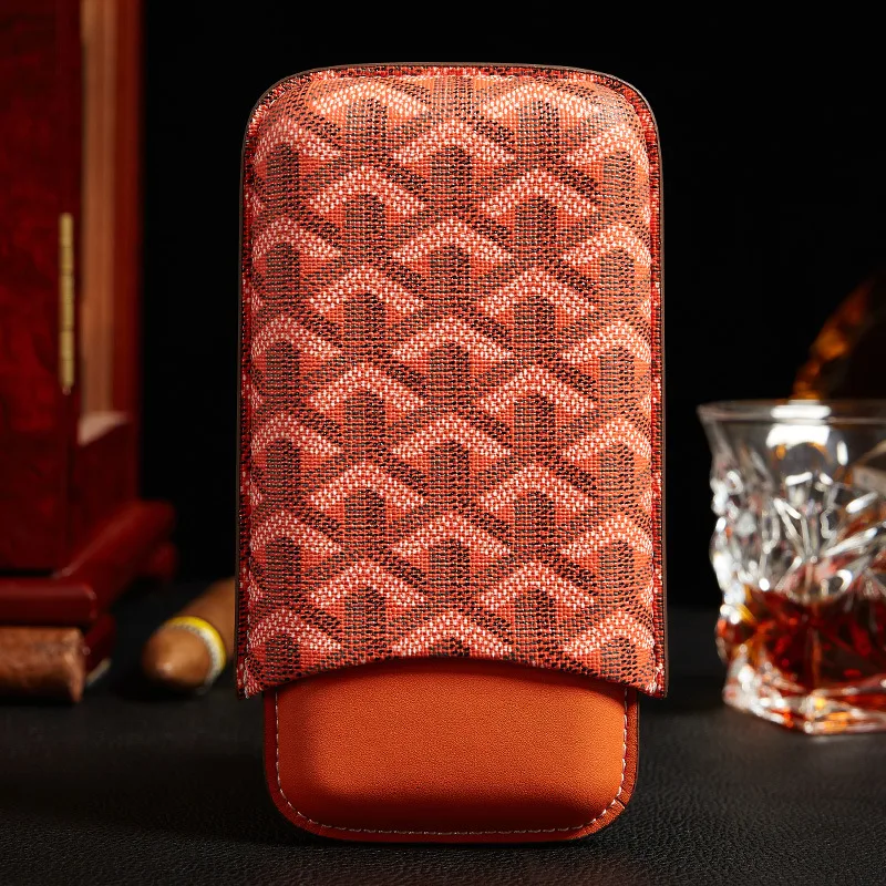 

Leather Travel Cigarrate Holder 3 Load Cigar Gifts Portable Cigar Holster Case Cigars Cigar Humidor Tube Accessories