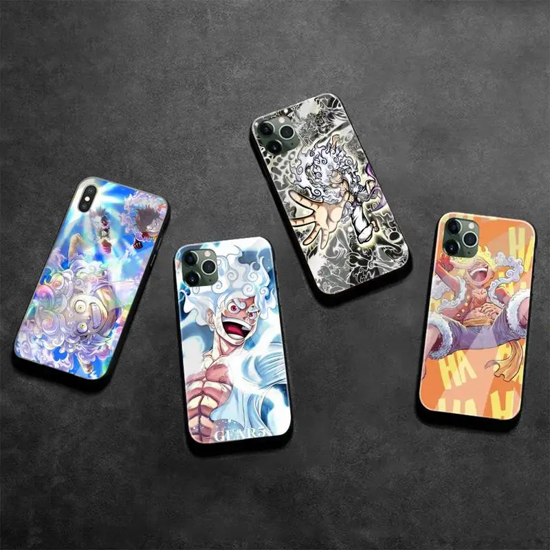 

Anime One Piece Luffy Gear 5 Phone Case Tempered Glass For iPhone 13 12 Mini 11 Pro XR XS MAX 8 X 7 Plus SE 2020 cover