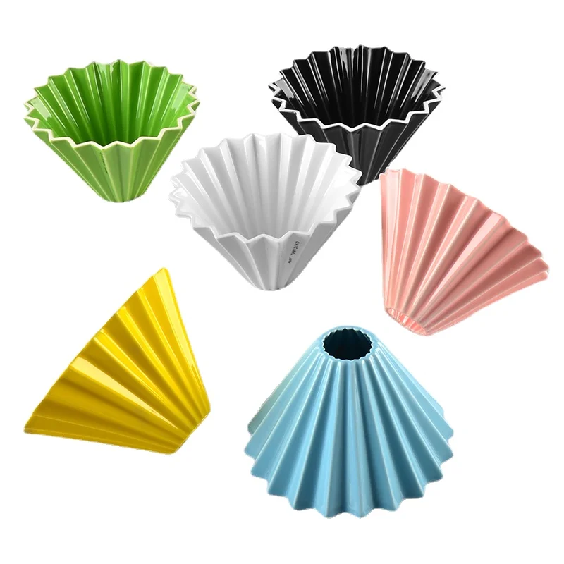 

Многоразовый керамический фильтр V60 для кофе синего цвета, ручная чашка-фильтр для оригами, чашка-фильтр для кофе ручной работы, несколько ц...